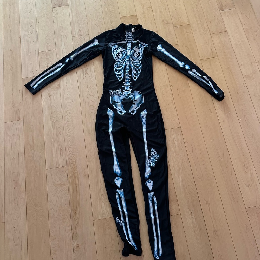Women’s Butterfly Skeleton Jumpsuit Costume -with glow in the dark
